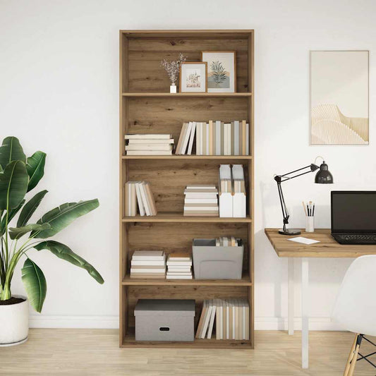 vidaXL Book Cabinet Artisian Oak 80x30x189 cm Engineered Wood