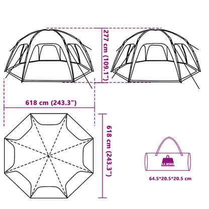 vidaXL Party Tent Grey Waterproof