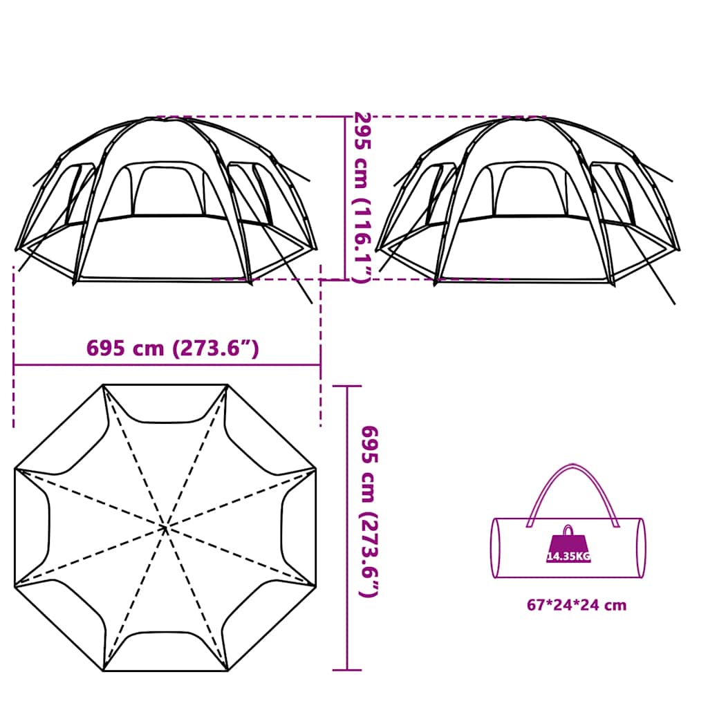 vidaXL Party Tent Grey Waterproof