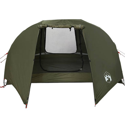 vidaXL Fishing Tent 3-Person Olive Green Waterproof