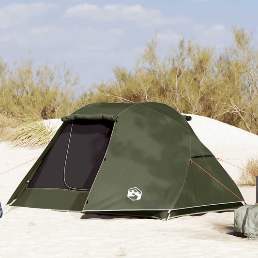 vidaXL Fishing Tent 3-Person Olive Green Waterproof