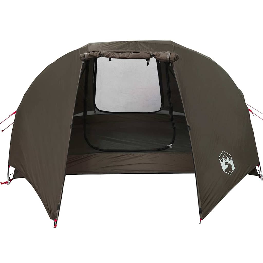 vidaXL Fishing Tent 3-Person Brown Waterproof