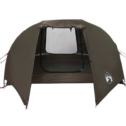 vidaXL Fishing Tent 3-Person Brown Waterproof