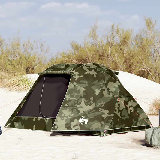 vidaXL Fishing Tent 3-Person Camouflage Waterproof