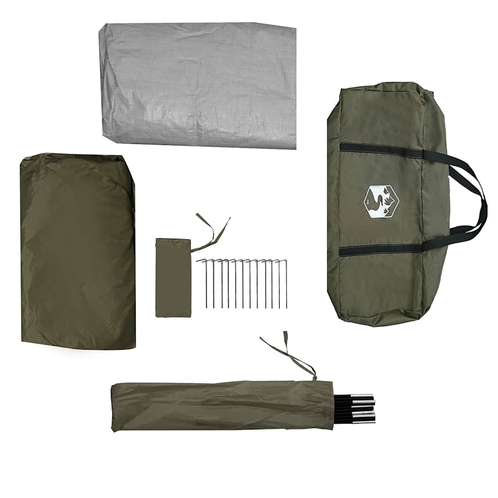 vidaXL Fishing Tent 5-Person Olive Green Waterproof