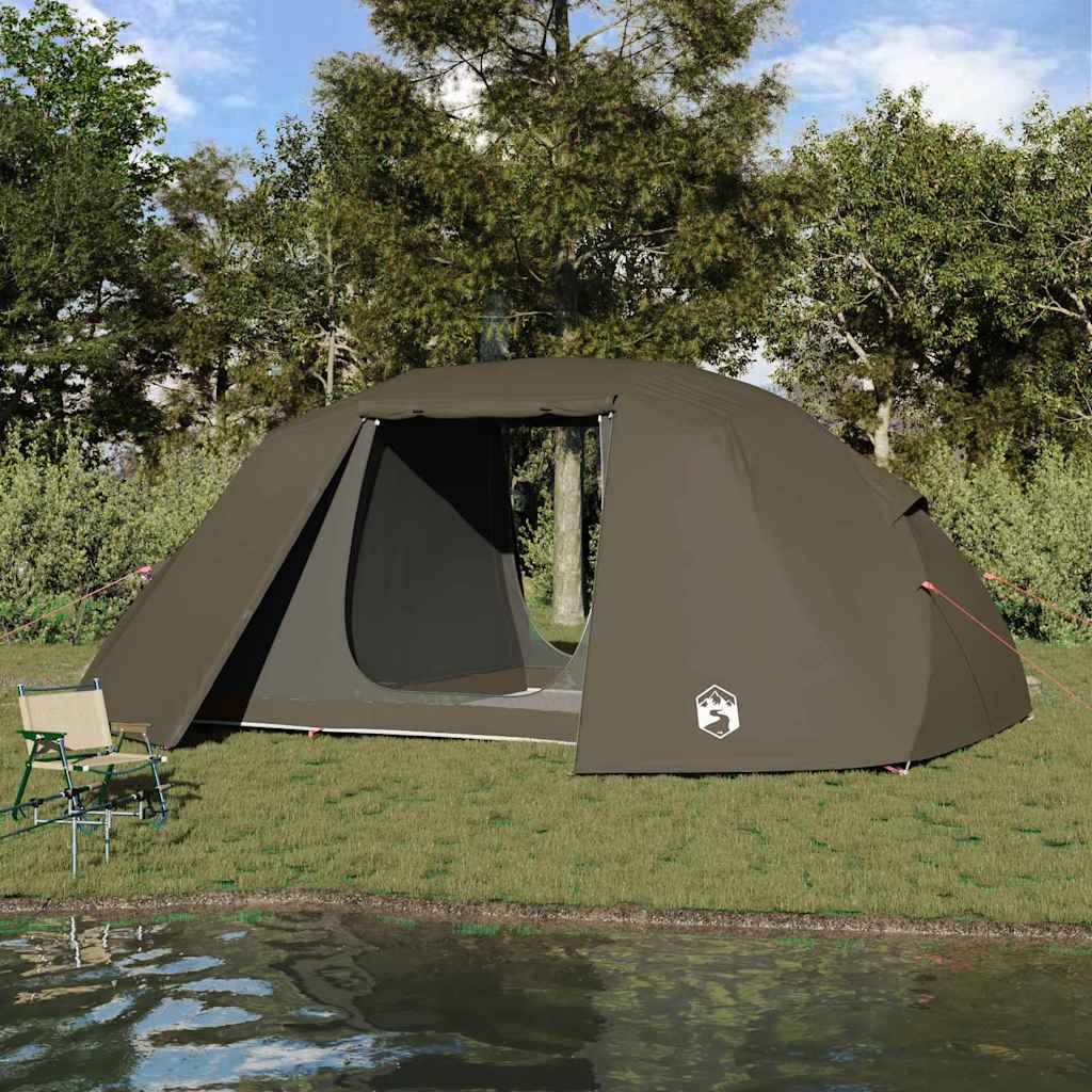 vidaXL Fishing Tent Brown 514 x 465 x 187 cm Polyester and Fiberglass