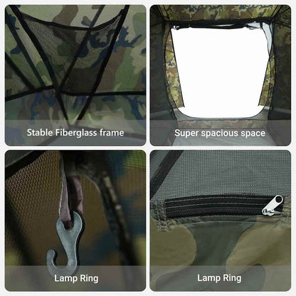 vidaXL Fishing Tent with Roof Camouflage 514 x 465 x 187 cm