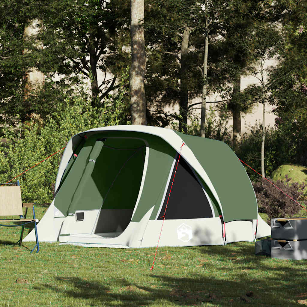 vidaXL Camping Tent Cabin 4-Person Green Waterproof