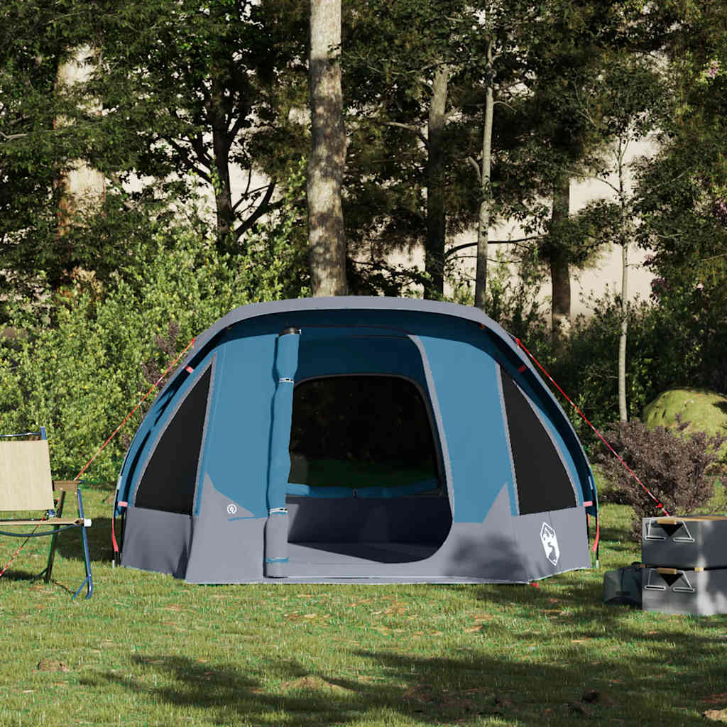 vidaXL Camping Tent Cabin 4-Person Blue Waterproof