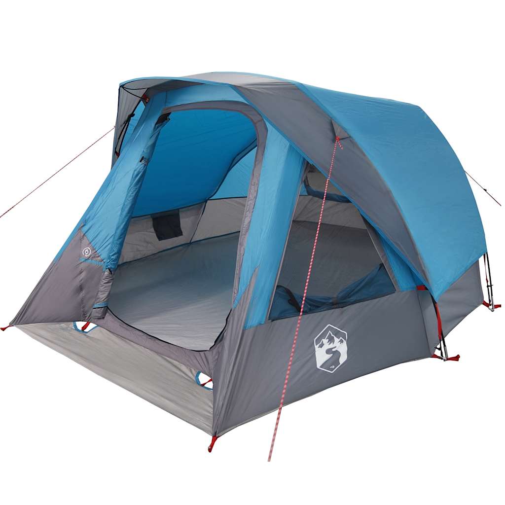 vidaXL Camping Tent Cabin 4-Person Blue Waterproof