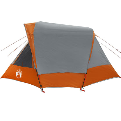 vidaXL Family Tent Cabin 6-Person Grey and Orange Waterproof