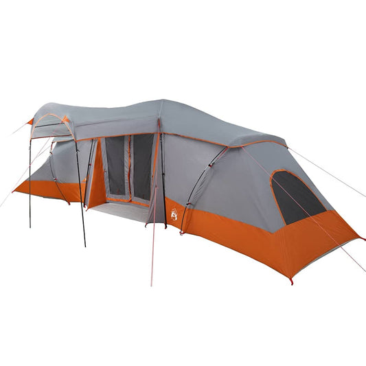 vidaXL Family Tent with Roof Grey and Orange 721 x 335 x 212 cm