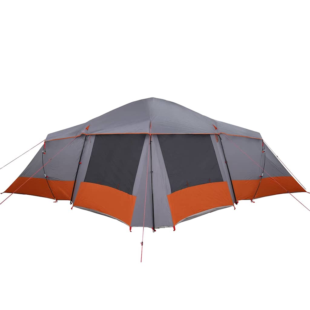 vidaXL Family Tent with Roof Grey and Orange 721 x 335 x 212 cm