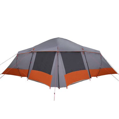 vidaXL Family Tent with Roof Grey and Orange 721 x 335 x 212 cm