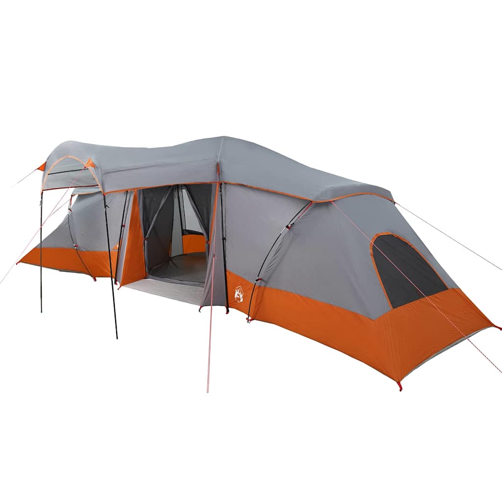 vidaXL Family Tent with Roof Grey and Orange 721 x 335 x 212 cm