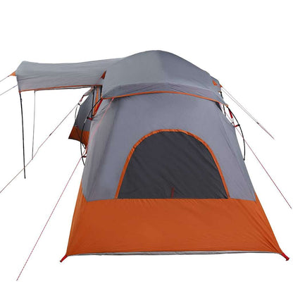 vidaXL Family Tent with Roof Grey and Orange 721 x 335 x 212 cm