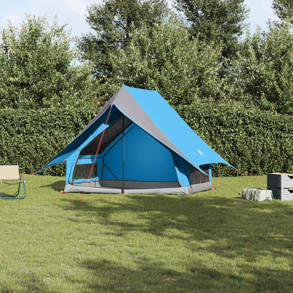 vidaXL Family Tent with Roof Blue and Grey 220 x 220 x 184 cm