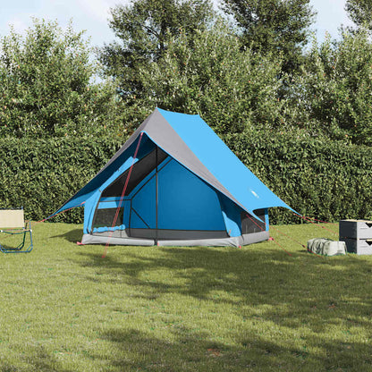 vidaXL Family Tent with Roof Blue and Grey 220 x 220 x 184 cm