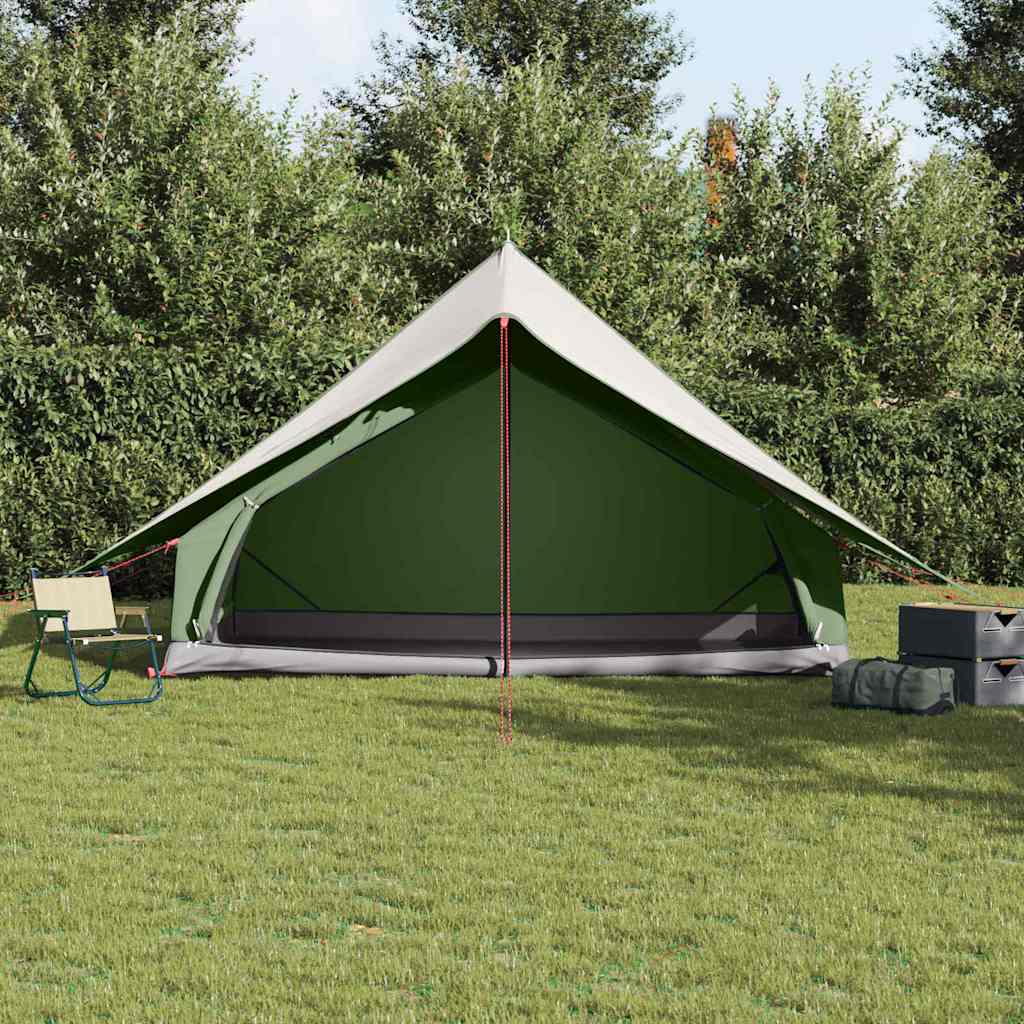 vidaXL Family Tent with Roof Green and White 315 x 286 x 200 cm