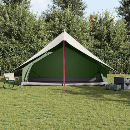 vidaXL Family Tent with Roof Green and White 315 x 286 x 200 cm