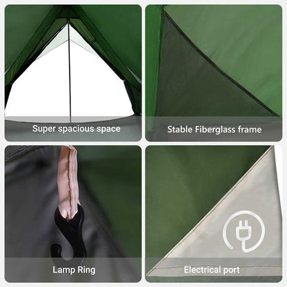 vidaXL Family Tent with Roof Green and White 315 x 286 x 200 cm
