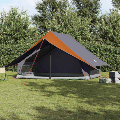 vidaXL Family Tent with Roof Grey and Orange 315 x 286 x 200 cm