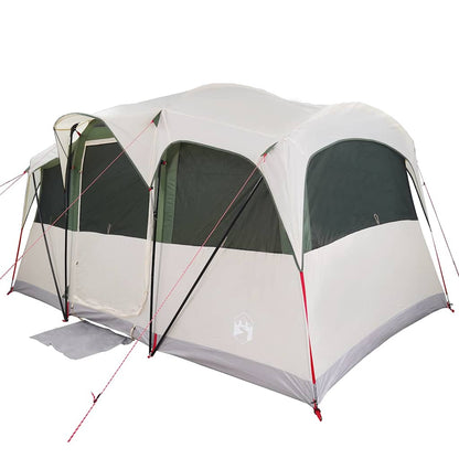 vidaXL Family Tent with Roof White and Green 435 x 255 x 216 cm