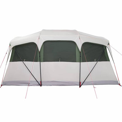 vidaXL Family Tent with Roof White and Green 435 x 255 x 216 cm