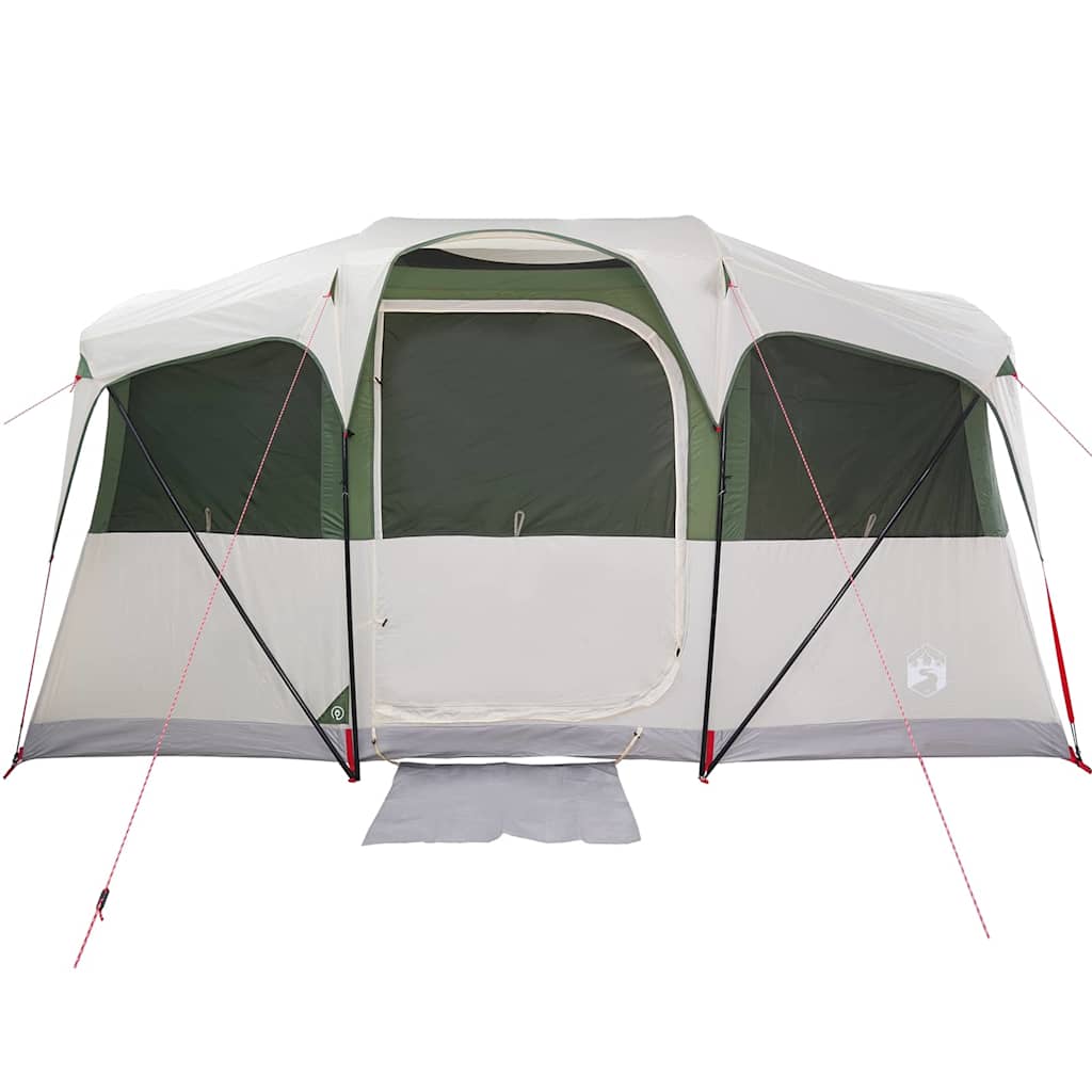 vidaXL Family Tent with Roof White and Green 435 x 255 x 216 cm