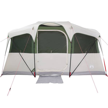 vidaXL Family Tent with Roof White and Green 435 x 255 x 216 cm