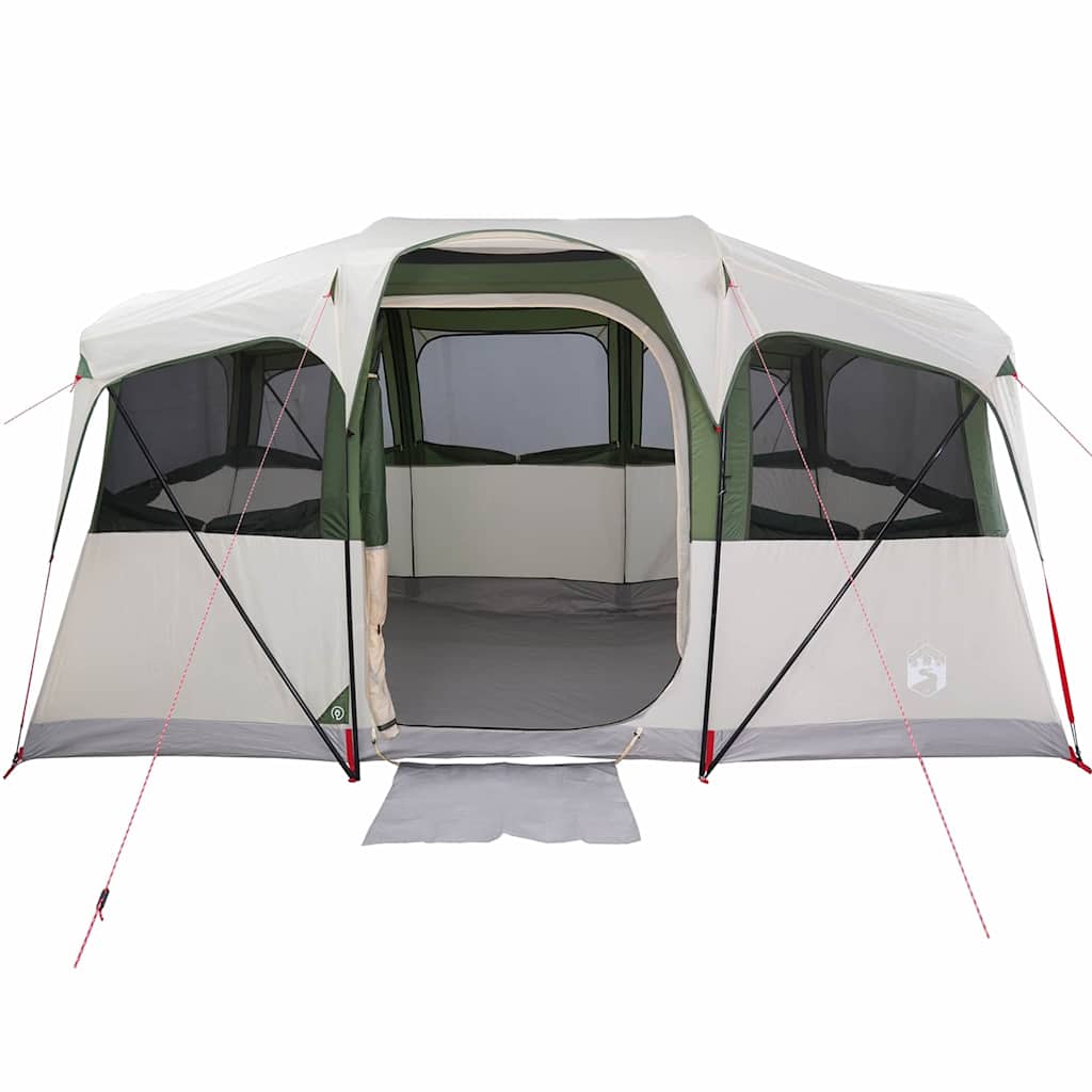 vidaXL Family Tent with Roof White and Green 435 x 255 x 216 cm