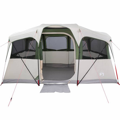 vidaXL Family Tent with Roof White and Green 435 x 255 x 216 cm