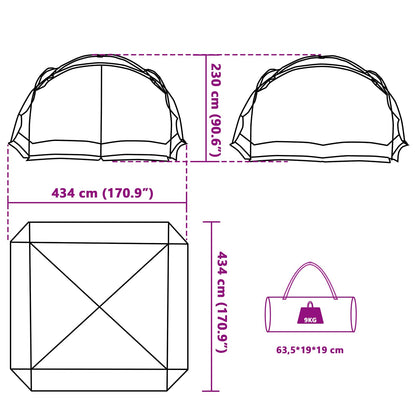 vidaXL Mosquito Tent with Roof Azure Blue 434 x 434 x 230 cm