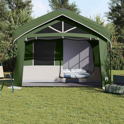 vidaXL Family Tent Green and White 620 x 322 x 240 cm Polyester