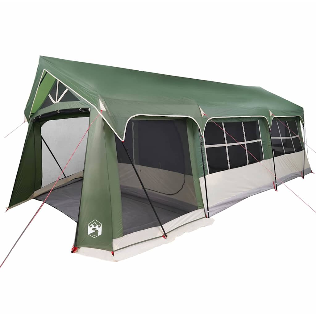 vidaXL Family Tent Green and White 620 x 322 x 240 cm Polyester
