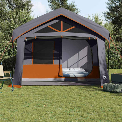 vidaXL Family Tent Grey and Orange 620 x 322 x 240 cm Polyester