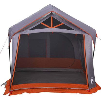 vidaXL Family Tent Grey and Orange 620 x 322 x 240 cm Polyester