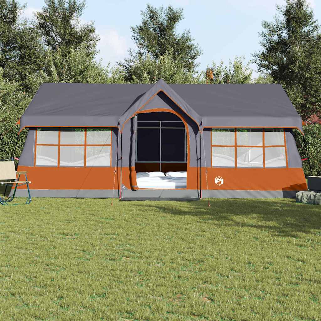 vidaXL Family Tent with Roof Grey and Orange 622 x 295 x 238 cm