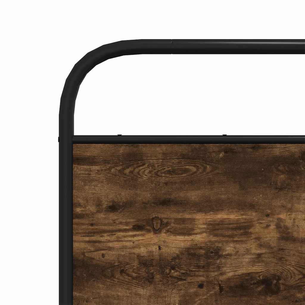 vidaXL Metal Bed Frame without Mattress Smoked Oak 180x200 cm Super King