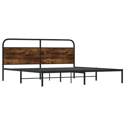 vidaXL Metal Bed Frame without Mattress Smoked Oak 200x200 cm