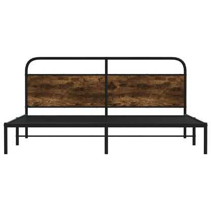 vidaXL Metal Bed Frame without Mattress Smoked Oak 200x200 cm