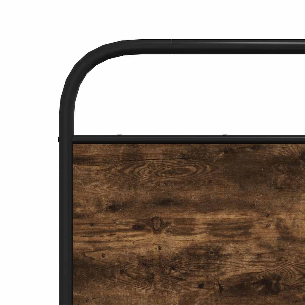 vidaXL Metal Bed Frame without Mattress Smoked Oak 140x190 cm