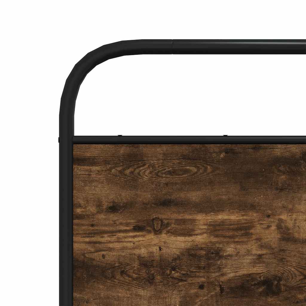vidaXL Metal Bed Frame without Mattress Smoked Oak 140x200 cm
