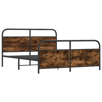 vidaXL Metal Bed Frame without Mattress Smoked Oak 180x200 cm Super King