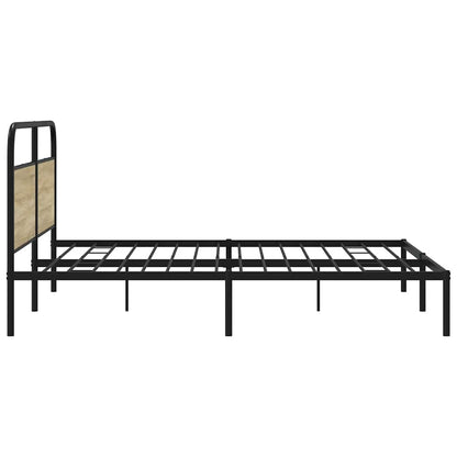 vidaXL Metal Bed Frame without Mattress Sonoma Oak 180x200 cm Super King