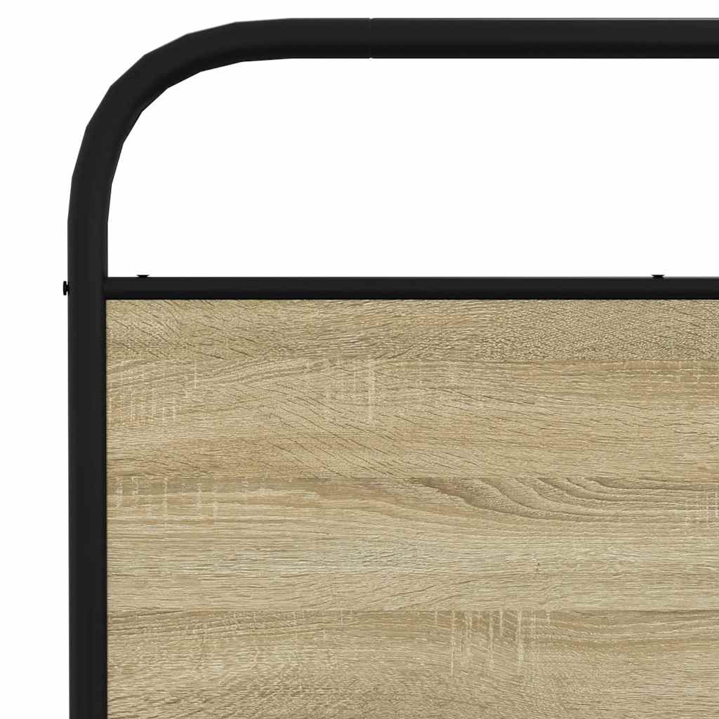 vidaXL Metal Bed Frame without Mattress Sonoma Oak 180x200 cm Super King