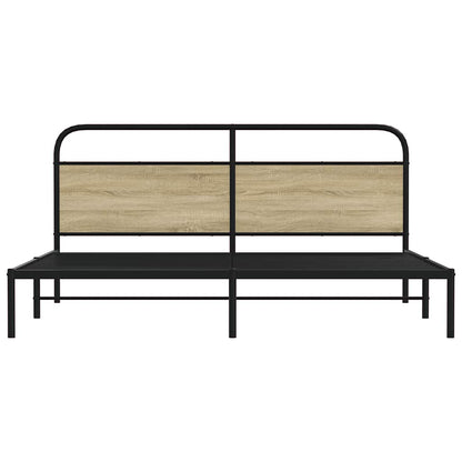 vidaXL Metal Bed Frame without Mattress Sonoma Oak 193x203 cm