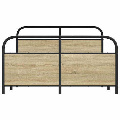 vidaXL Metal Bed Frame without Mattress Sonoma Oak 137x190 cm