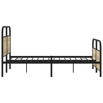 vidaXL Metal Bed Frame without Mattress Sonoma Oak 140x200 cm
