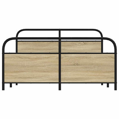 vidaXL Metal Bed Frame without Mattress Sonoma Oak 150x200 cm King Size